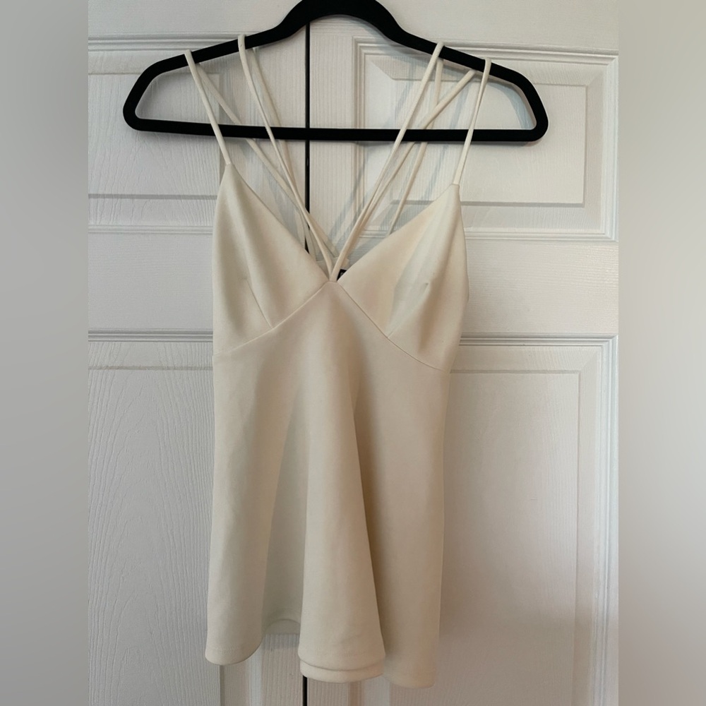 EXPRESS XS White Criss Cross Top